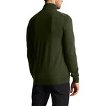 Lyle & Scott Tonal Eagle Merino Blend 1/4 Zip Knit -Cactus Green