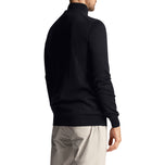 Lyle & Scott Tonal Eagle Merino Blend 1/4 Zip Knit -Dark Navy