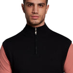 Lyle & Scott Tonal Eagle Knitted Vest - Jet Black