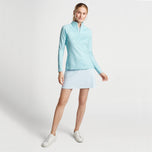 Peter Millar 여성의 Geo Raglan-Sleeve Perth Golf Mid Layer-Blue Spruce