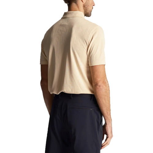 Lyle & Scott Monogram Jacquard Golf Polo Shirt - Sand Dune