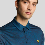 Lyle＆Scott Contour印刷高尔夫球球衫 - 黑暗海军