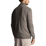 Lyle & Scott Embroidered Merino Blend 1/4 Zip Knit - Mid Grey Marl