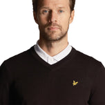 Lyle & Scott Merino Blend V -Neck Knit -Jet Black