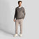 Lyle＆Scott Tonal Eagle Merino Blend V Neck Knit-中间灰色MARL