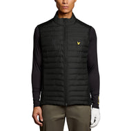 Lyle & Scott Hybrid Quilted Full Zip Golf Vest -Jet Black