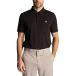 Lyle & Scott 모노그램 Jacquard Golf Polo Shirt -Jet Black
