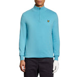 Lyle & Scott 쿼터 지퍼 니트 골프 점퍼 - 아쿠아마린 블루