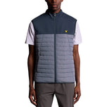 Lyle & Scott 스포츠 플리스 하이브리드 골프 질레 - 트루 인디고/스틸 인디고
