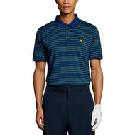 Lyle & Scott Striped Golf Polo Shirt- Mediterranea/Aquamarine