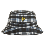 Lyle & Scott 타탄 버킷 골프 모자 - 제트 블랙/화이트