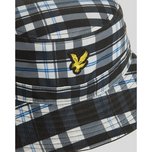 Lyle & Scott 타탄 버킷 골프 모자 - 제트 블랙/화이트