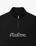 Malbon 대학 골프 스웨트셔츠 1/4 지퍼 - 블랙
