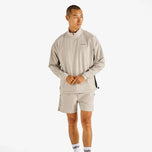 Malbon Performance Quarter Zip Golf Shell Pullover - Tan