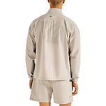 Malbon Performance Quarter Zip Golf Shell Pullover - Tan