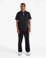 Malbon Block Placket 골프 폴로 셔츠 - 블랙