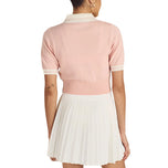 Malbon 女式 Mikayla 针织高尔夫 Polo 衫 - 灰玫瑰色