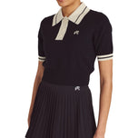 Malbon Women's Mikayla Knit Golf Polo Shirt - Black