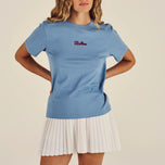 Malbon 女式 Cosette 缝合 T 恤 - 蓝色阴影