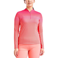 Nivo Women's Lolita UV Long Sleeve Mock Neck Golf Shirt - Cherry