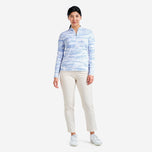 Nivo女子洛丽塔紫外线长袖模拟脖子高尔夫衬衫 - 温柔蓝色