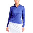 Nivo Women 's Nina Livcool Long Slee Mock Neck Golf Shirt -Cobalt