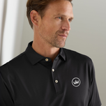 Peter Millar 솔리드 퍼포먼스 저지 골프 폴로 셔츠 - 블랙
