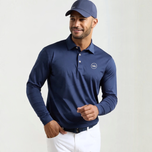 Peter Millar 纯色性能球衣高尔夫 Polo 衫 - 海军蓝