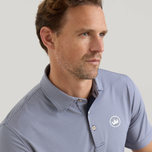 Peter Millar 솔리드 퍼포먼스 긴 소매 저지 골프 폴로 셔츠 - 네이비