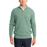 马球性能Ralph Lauren Coolmax 1/4 Zip-泽西绿色