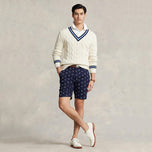 폴로 퍼포먼스 Ralph Lauren은 스트레이트 핏 Chino Short -French Navy Player를 인쇄합니다.