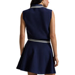 RLX Ralph Lauren Women's Sleeveless Knitted Polo Shirt - Refined Navy