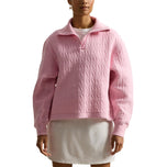 RLX Ralph Lauren Women's Jacquard Cable Knit Half Zip Golf Pullover - Light Pink