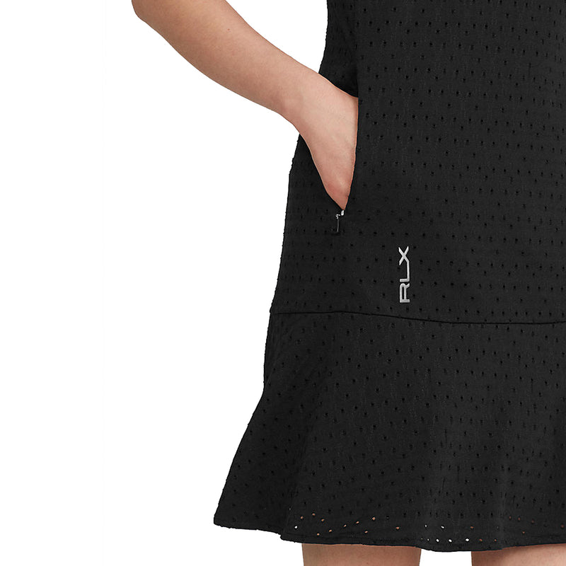 RLX Ralph Lauren 여성용 아일렛 저지 드레스 - 블랙