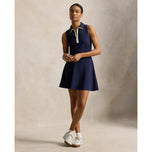 RLX Ralph Lauren Women's Stretch Sleeveless 1/4 Zip Golf Dress - Refined Navy/Ceramic White