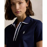 RLX Ralph Lauren Women's Tour Pique Golf Polo Shirt - Refined Navy/Lovely Lilac/Ceramic White