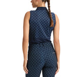 Rohnisch妇女Nicky无袖高尔夫球球衫 - 微r检查海军