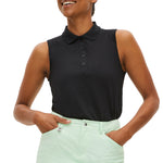 Rohnisch 여성용 루미 민소매 골프 폴로 셔츠 - 블랙