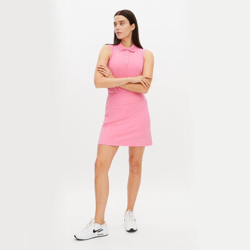 Rohnisch 여성용 루미 민소매 골프 폴로 셔츠 - 핑크 카네이션