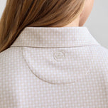 Peter Millar 女式千鸟格平纹针织高尔夫 Polo 衫 - 浅榆木色