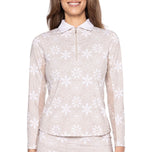 Golftini 여자의 멋진 소녀 긴 슬리브 골프 폴로 셔츠 - 샌드 바