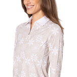 Golftini 여자의 멋진 소녀 긴 슬리브 골프 폴로 셔츠 - 샌드 바