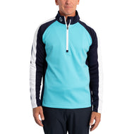 선덜랜드 아스펜 쿼터 Zip Raglan Paneled Water Repellent Golf Midlayer -Aqua