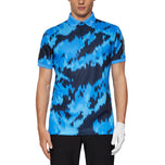 J.Lindeberg Tour Tech 일반 맞춤 인쇄 골프 폴로 셔츠 -Warp Sonic Blue