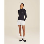 Malbon 여성용 비너스 긴 소매 골프 폴로 셔츠 - 블랙