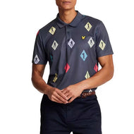 Lyle And Scott Polka Diamond Polo Golf Shirt - Navy