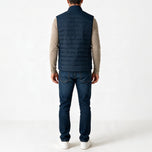 Lyle & Scott Hybrid Quilted Full Zip Golf Gilet - Ryder Blue