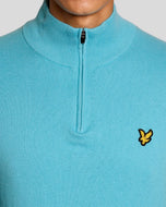 Lyle & Scott 쿼터 지퍼 니트 골프 점퍼 - 아쿠아마린 블루