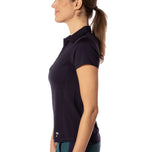 Golftini 여자의 짧은 슬리브 Zip 골프 셔츠 - 해군