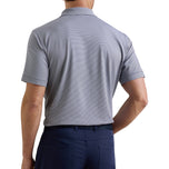 Peter Millar 솔리드 퍼포먼스 긴 소매 저지 골프 폴로 셔츠 - 네이비